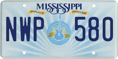 MS license plate NWP580