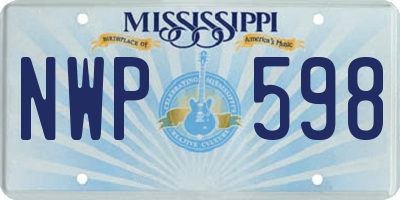 MS license plate NWP598