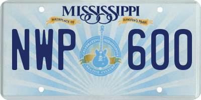 MS license plate NWP600
