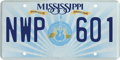 MS license plate NWP601