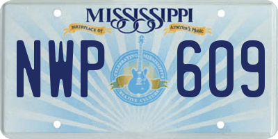 MS license plate NWP609