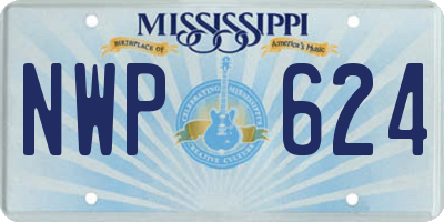 MS license plate NWP624