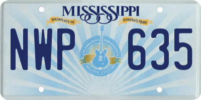 MS license plate NWP635