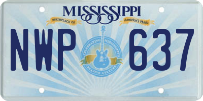 MS license plate NWP637