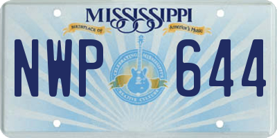 MS license plate NWP644