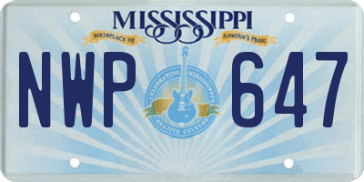 MS license plate NWP647