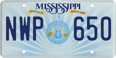 MS license plate NWP650