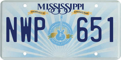 MS license plate NWP651