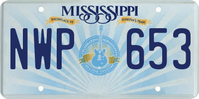 MS license plate NWP653