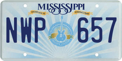 MS license plate NWP657