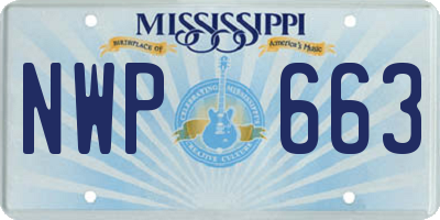 MS license plate NWP663