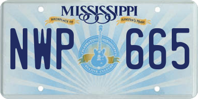 MS license plate NWP665