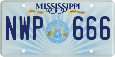 MS license plate NWP666