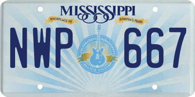 MS license plate NWP667