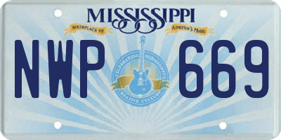 MS license plate NWP669