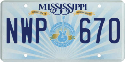 MS license plate NWP670