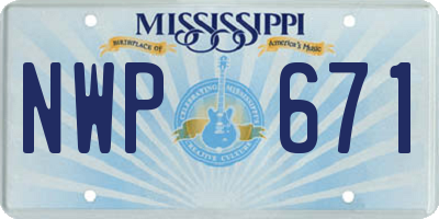MS license plate NWP671