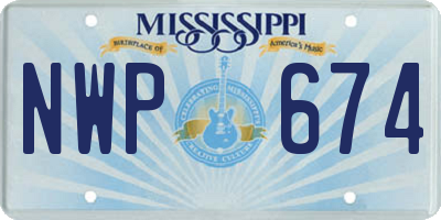 MS license plate NWP674