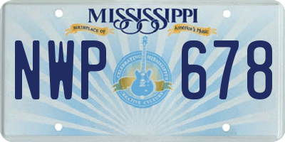 MS license plate NWP678