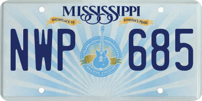 MS license plate NWP685