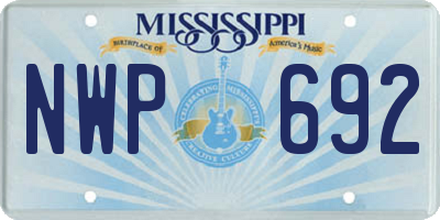 MS license plate NWP692