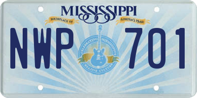 MS license plate NWP701