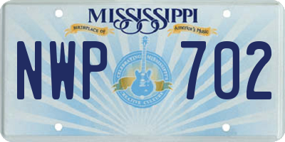 MS license plate NWP702