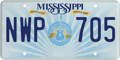 MS license plate NWP705