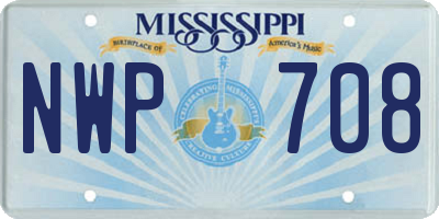 MS license plate NWP708