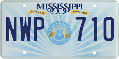 MS license plate NWP710