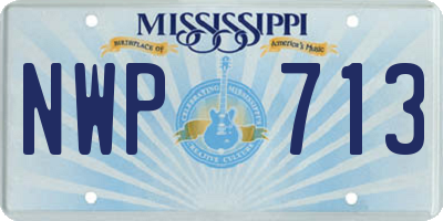 MS license plate NWP713