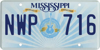 MS license plate NWP716