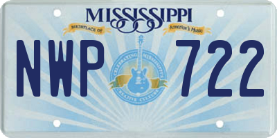 MS license plate NWP722