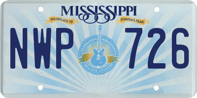 MS license plate NWP726