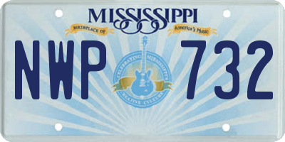 MS license plate NWP732
