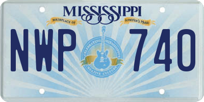 MS license plate NWP740