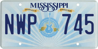 MS license plate NWP745