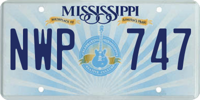 MS license plate NWP747