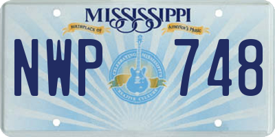 MS license plate NWP748