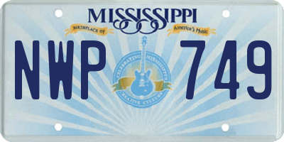 MS license plate NWP749
