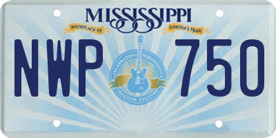 MS license plate NWP750