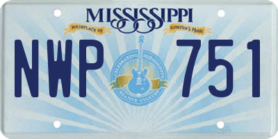 MS license plate NWP751