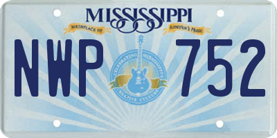 MS license plate NWP752