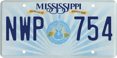MS license plate NWP754