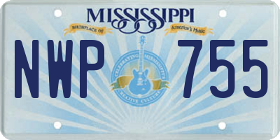 MS license plate NWP755