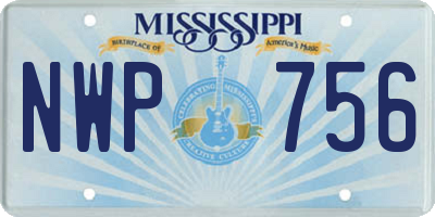 MS license plate NWP756