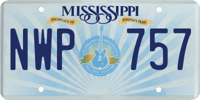 MS license plate NWP757