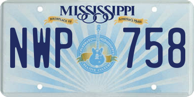 MS license plate NWP758