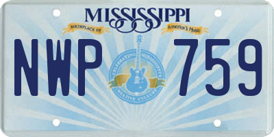 MS license plate NWP759