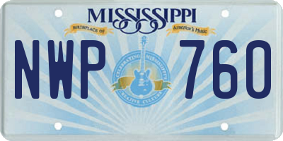 MS license plate NWP760